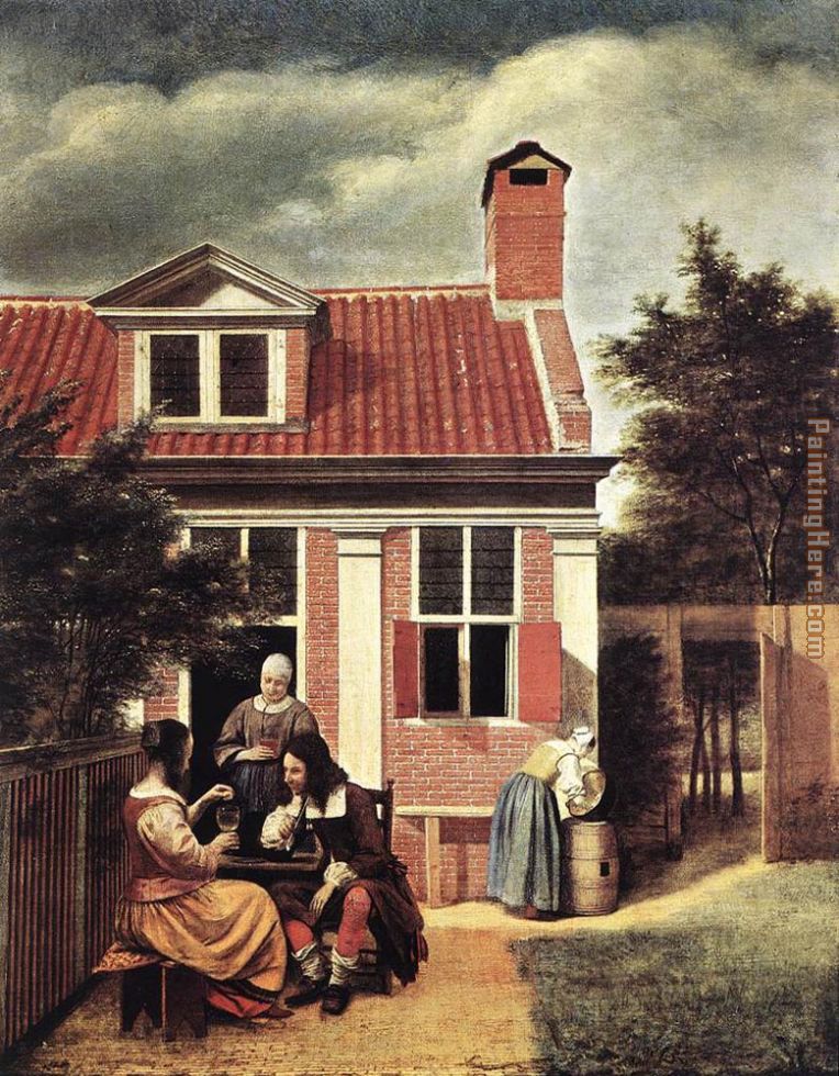 Village House painting - Pieter de Hooch Village House art painting